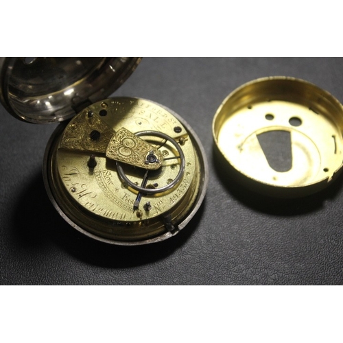 408 - AN ANTIQUE SILVER PAIR CASED GENTS POCKET WATCH BY J. HEITMAN WALSALL