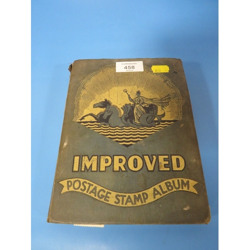 458 - AN IMPROVED POSTAGE STAMP ALBUM AND CONTENTS