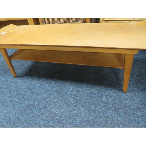 827 - A MID CENTURY LONG COFFEE TABLE A/F