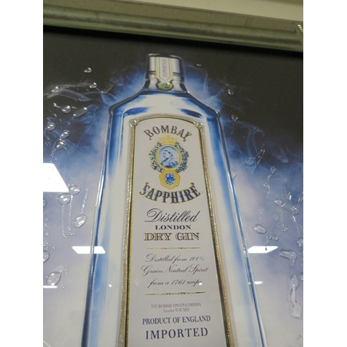 845 - THREE MODERN MIRRORED PICTURES TO INCLUDE A BOMBAY SAPPHIRE GIN EXAMPLE (3)