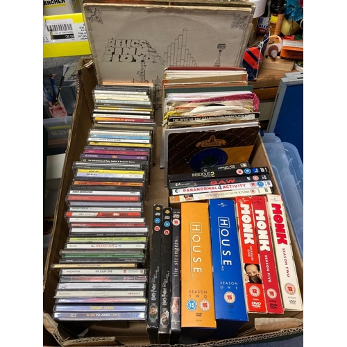 70 - A COLLECTION OF LP RECORDS TO INCLUDE PK FLOYD RELICS, OVER 60 SINGLES , 4 CASSETTE TAPES AND A COLL... 