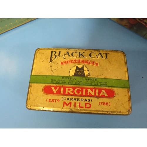 442 - A VINTAGE BLACK CAT CIGARETTES TOBACCO TIN PLUS TWO OTHERS