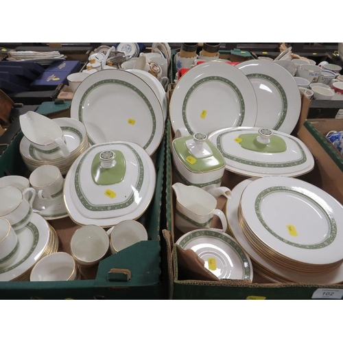 102 - TWO TRAYS OF ROYAL DOULTON RONDELAY TEA/DINNER WARE