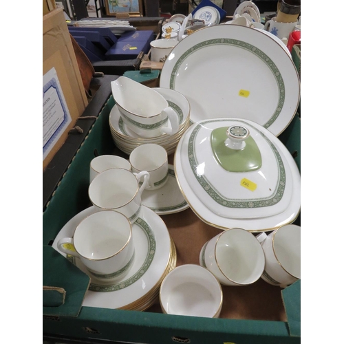 102 - TWO TRAYS OF ROYAL DOULTON RONDELAY TEA/DINNER WARE