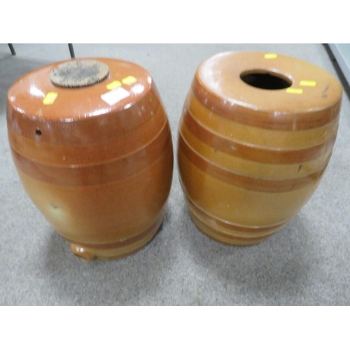 117 - TWO SALT GLAZED DRINKS BARRELS