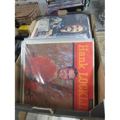 122 - OVER 50 COUNTRY AND WESTERN LP RECORDS , CONDITION MOSTLY VG, ARTISTS INCLUDE WAYLON JENNINGS, MELE ... 