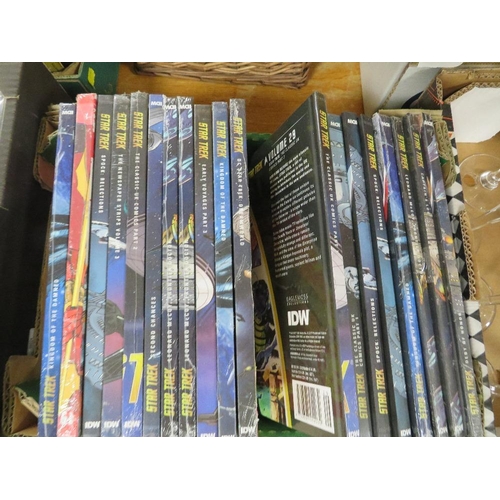 123 - TWENTY DIFFERENT STAR TREK HARDBACK BOOKS THE GRAPHIC NOVEL COLLECTION, MOST STILL FACTORY SEALED