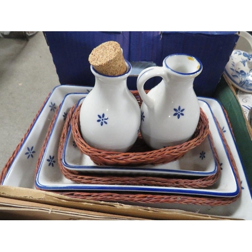 137 - A SMALL TRAY OF ASSORTED BLUE WEDGWOOD JASPER WARE