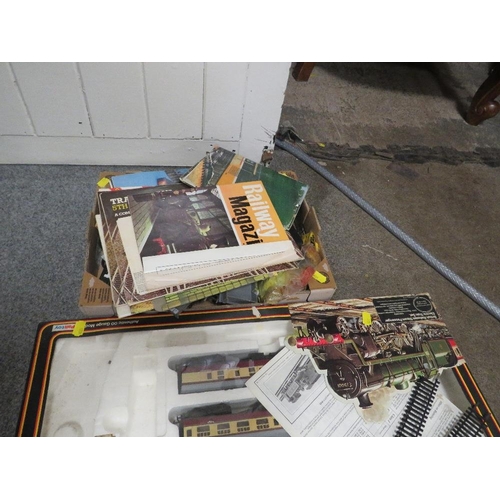 200 - A HORNBY ELECTRIC B.R. HIGH SPEED TRAIN (UNCHECKED) TOGETHER WITH TWO BOXES OF ROLLING STOCK AND ACC... 