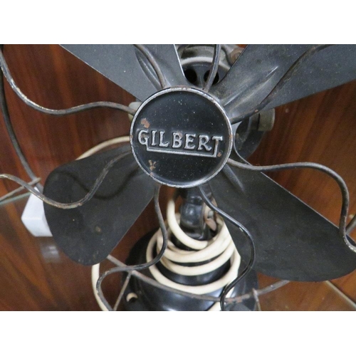 216 - A RETRO GILBERT WIRE CAGED DESK FAN