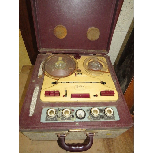 605 - A BUSH TYPE EBS.4 VALVE RADIO AND A COLLARO REEL TO REEL TAPE TRANSCRIPTOR