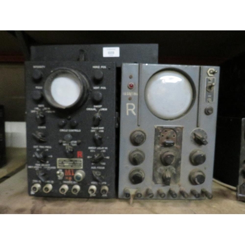 609 - TWO POST WAR MILITARY OSCILLOSCOPES TO INCLUDE A TS-100/AP EXAMPLE (2)