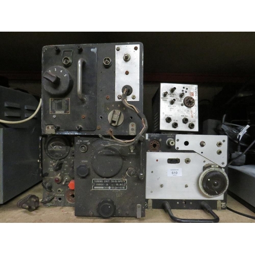 610 - A SELECTION OF MILITARY RADAR AND TUNING UNITS (4)