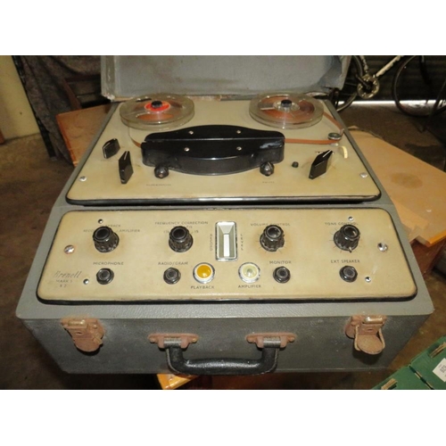 618 - A SELECTION OF VINTAGE RECORD PLAYER, RADIO TRANSMITTERS, CAPACITORS, FIBRE OPTIC WELDER AND VIDEO E... 