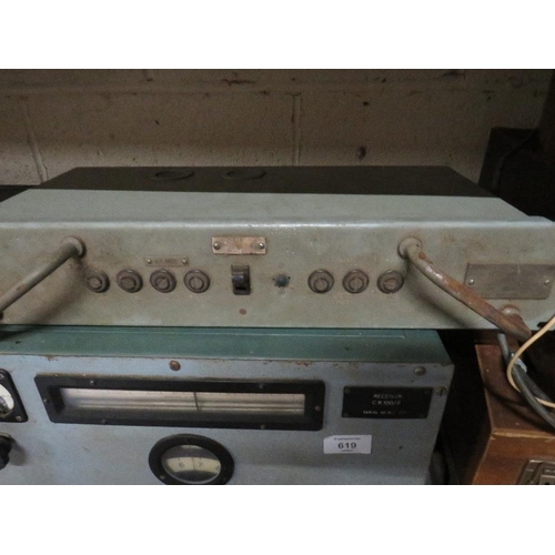 619 - A MARINE CR 10012 RADIO RECEIVER AND AN ADMIRALTY PATTERN RECTIFIER UNIT (2)