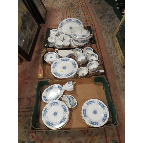 63 - THREE TRAYS OF COALPORT REVELRY TEA/DINNER WARE