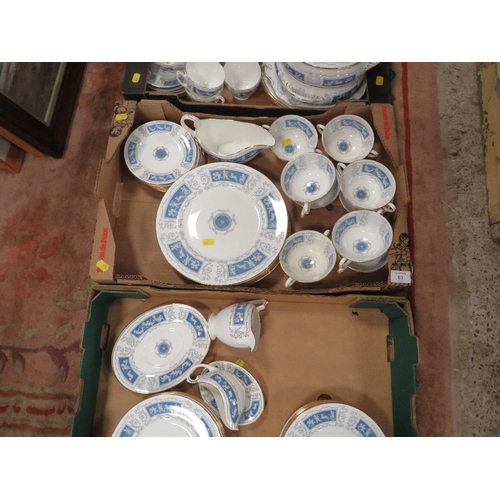 63 - THREE TRAYS OF COALPORT REVELRY TEA/DINNER WARE