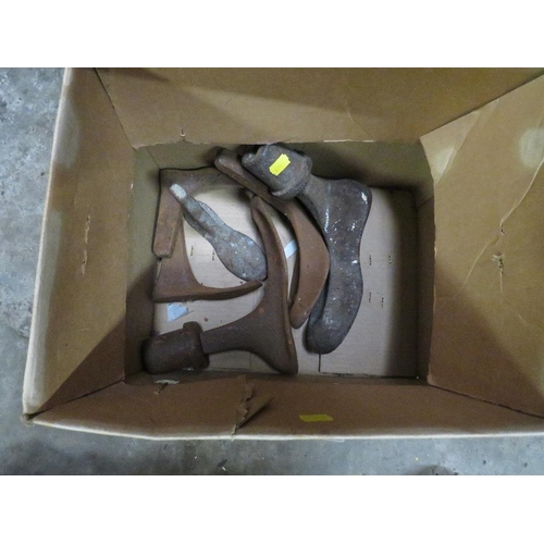 645 - A BOX OF SHOE LASTS (CAST IRON)