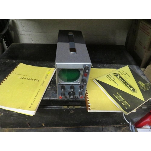 673 - A HEATHKIT SERVICE OSCILLOSCOPE - MODEL OS-2 PLUS MANUALS