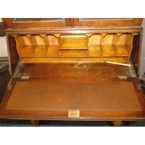 705 - A VINTAGE OAK BUREAU BOOKCASE