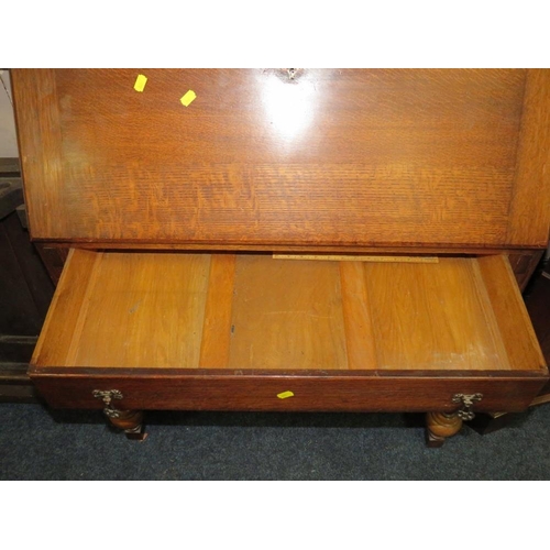 705 - A VINTAGE OAK BUREAU BOOKCASE