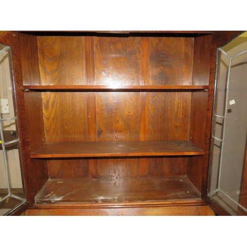 705 - A VINTAGE OAK BUREAU BOOKCASE