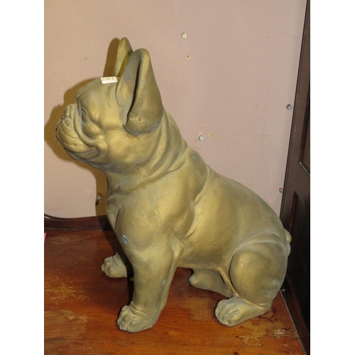 717 - A REPRODUCTION RESIN FRENCH BULLDOG H-42 CM