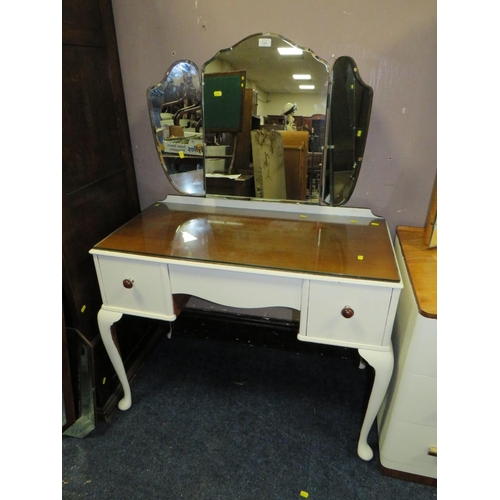 722 - TWO RETRO WHITE PAINTED DRESSING TABLES (2)