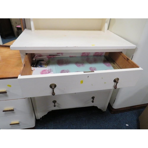 722 - TWO RETRO WHITE PAINTED DRESSING TABLES (2)