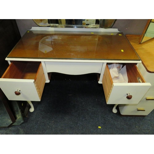 722 - TWO RETRO WHITE PAINTED DRESSING TABLES (2)