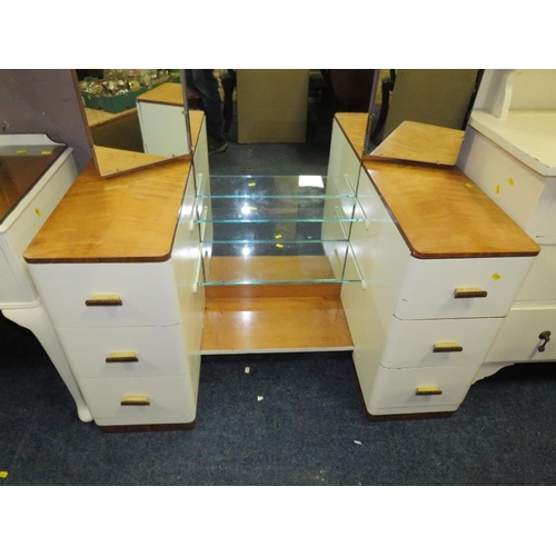 723 - A DECO WHITE PAINTED WARDROBE AND DRESSING TABLE (2)