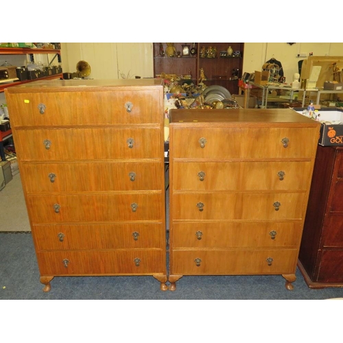 726 - TWO MID-CENTURY WALNUT CHEST OF DRAWERS