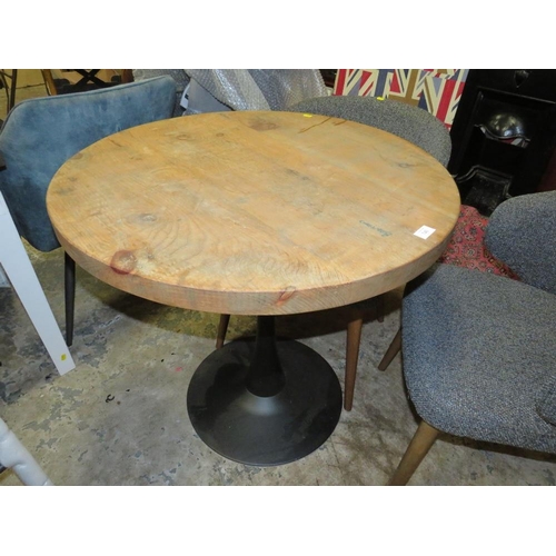 740 - A MODERN BISTRO TABLE WITH THREE UPHOLSTERED CHAIRS