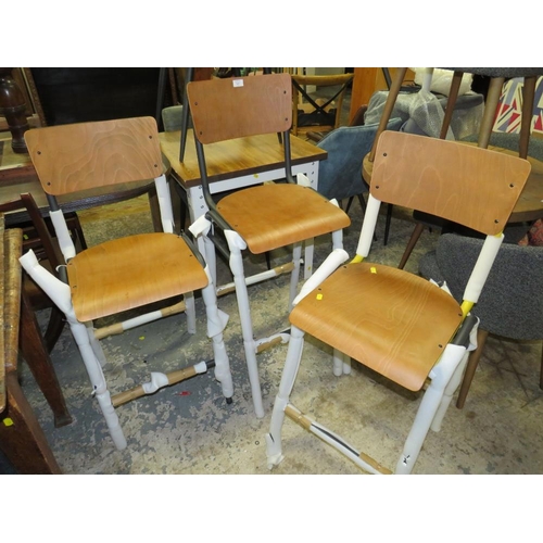 741 - THREE ASSORTED INDUSTRIAL STYLE STOOLS