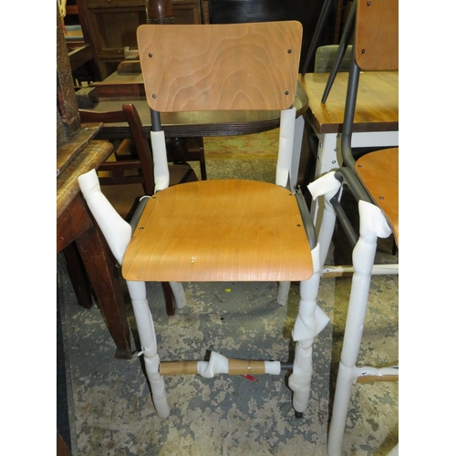 741 - THREE ASSORTED INDUSTRIAL STYLE STOOLS