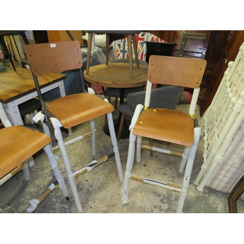 741 - THREE ASSORTED INDUSTRIAL STYLE STOOLS