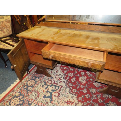 750 - AN OAK GOTHIC DRESSING TABLE