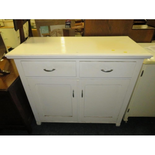 754 - A PAINTED SMALL KITCHEN DRESSER - W 107 CM