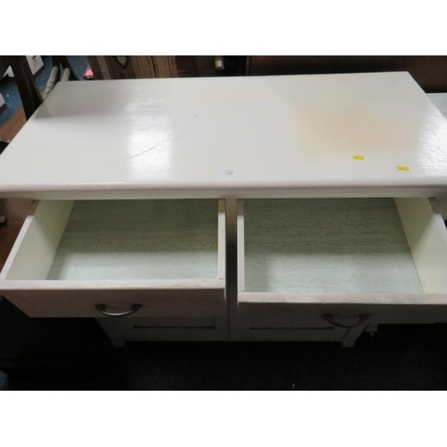 754 - A PAINTED SMALL KITCHEN DRESSER - W 107 CM