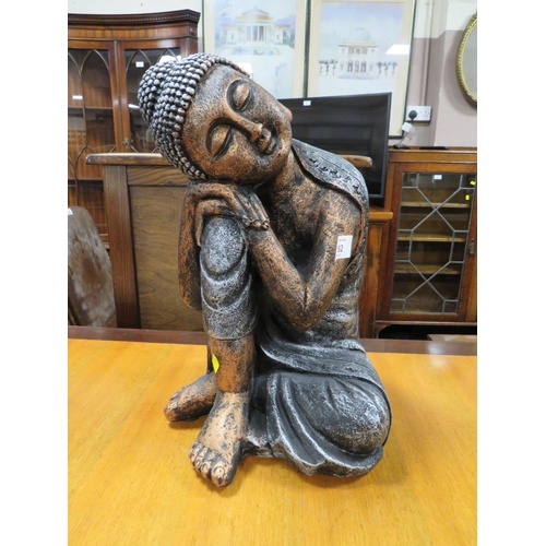 762 - A MODERN RESIN THAI FIGURE H-38 CM