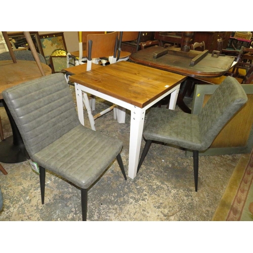 766 - A MODERN BISTRO TABLE AND PAIR OF CHAIRS