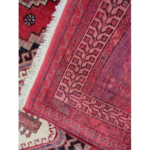 768 - TWO LARGE 20TH CENTURY WOOLLEN RUGS-  380 x 260 cm and 224 x 155 cm