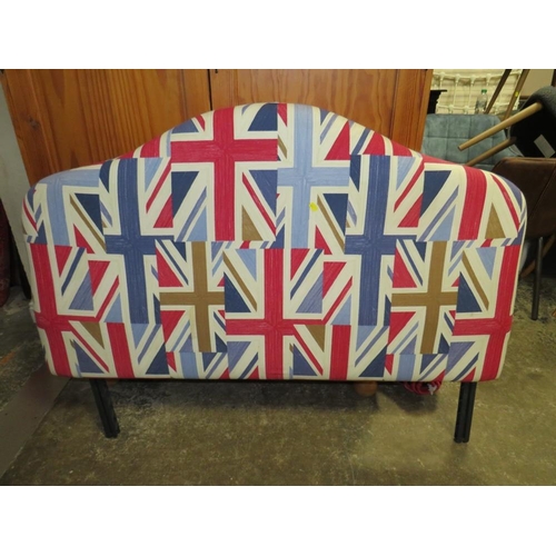 773 - A MODERN UNION JACK UPHOLSTERED HEADBOARD