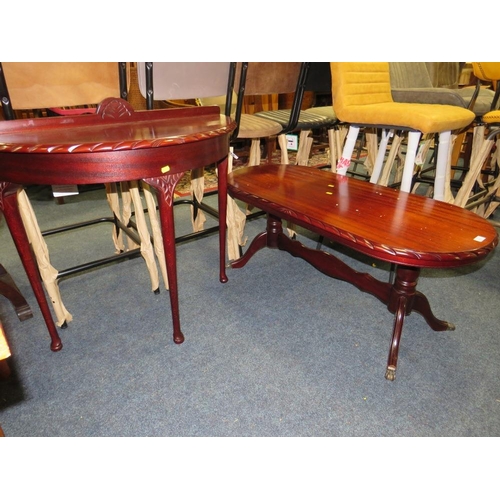 793 - TWO REPRODUCTION TABLES AND A MAGAZINE RACK (3)