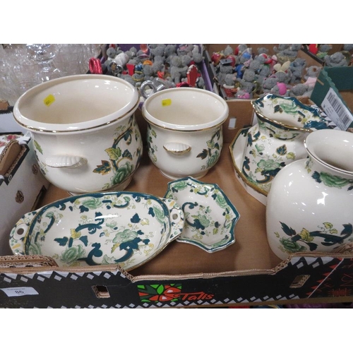 86 - A TRAY OF MASONS CHARTREUSE CERAMICS