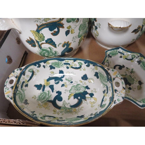 86 - A TRAY OF MASONS CHARTREUSE CERAMICS