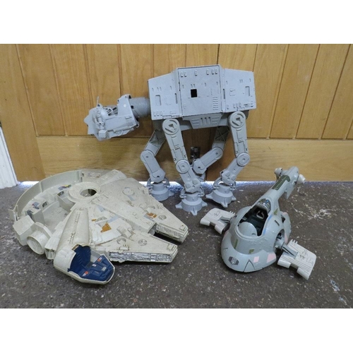 94 - A SELECTION OF VINTAGE STAR WARS VEHICLES A/F