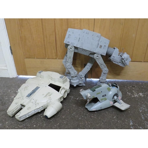 94 - A SELECTION OF VINTAGE STAR WARS VEHICLES A/F