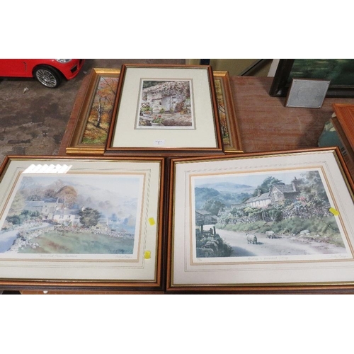 1 - THREE SIGNED LIMITED EDITION FRAMED AND GLAZED PRINTS BY JUDY BOYLES, TO INCLUDE 'EILEENS COAL HOUSE... 