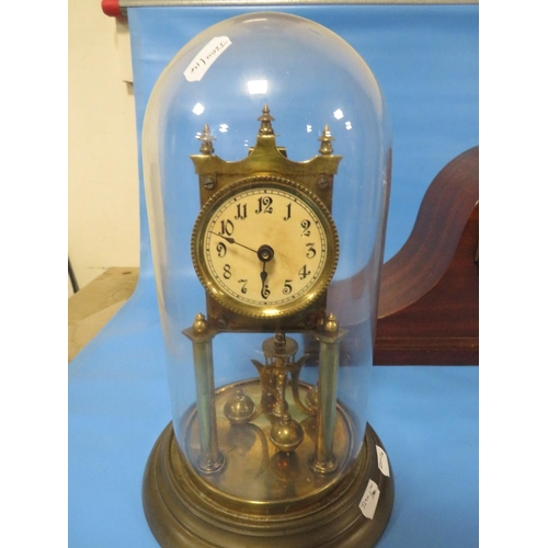 239 - THREE CLOCKS CONSISTING OF AN OAK CASED MANTLE CLOCK ANOTHER ONE WITH LNER RAILWAY PRESENTATION PLAQ... 